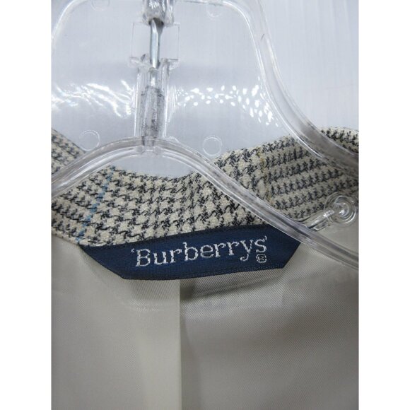VINTAGE Burberry Sport Coat 40 Blazer Windowpane Houndstooth Jacket - Picture 10 of 13